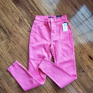 High Rise Skinny Jeans - Coral